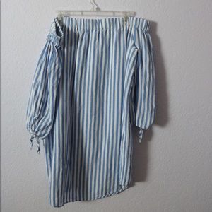 Off the shoulder striped dress